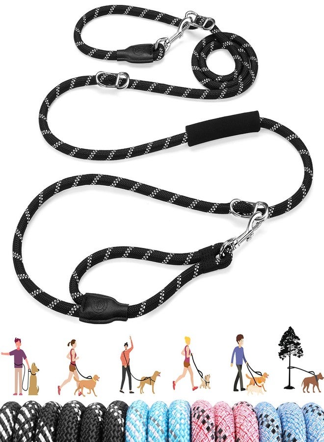 Lukovee Hands Free Dog Leash, 10FT Adjustable Training Lead 1/2 Inch Nylon Heavy Duty Lead No Pull for Large Medium Dogs, Tangle Free Reflective Waist-Leash for Walking Running, (DB, Plus Handle) - Image 1